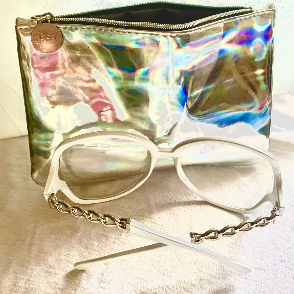 🌈Ipsy Reflective Zip Purse & 👓Accessory White Rope Glasses Set - Picture 8 of 9